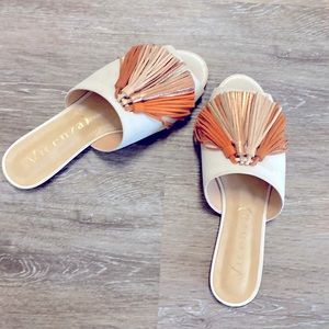 Gently worn sandal flats from Anthropologie. One of a kind!